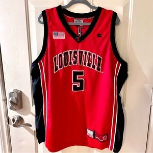 Colosseum Athletics fully stitched Louisville 2XL basketball jersey #5